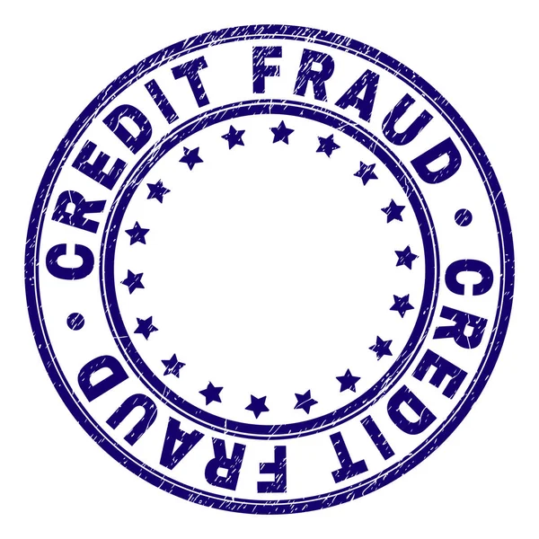 Grunge getextureerde Credit fraude ronde stempel-zegel — Stockvector