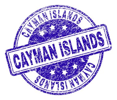 Çizik dokulu Cayman Adaları mühür damgası