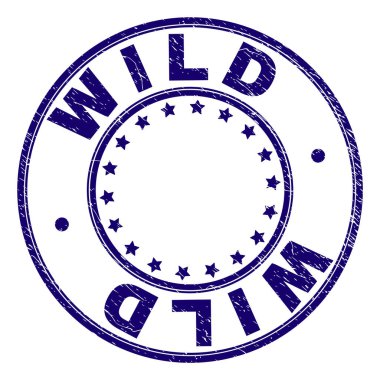 Grunge vahşi yuvarlak damga mühür dokulu