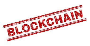 Blockchain damga mühür grunge dokulu