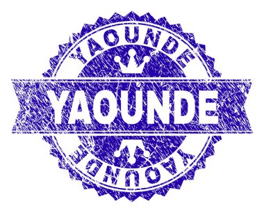 Dokulu Yaounde damga mühür kurdele ile çizik