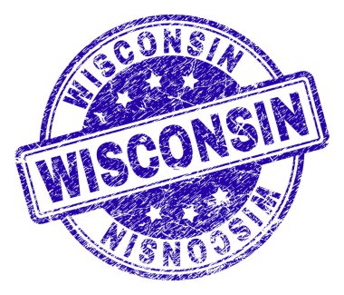 Grunge Wisconsin damga mühür dokulu