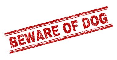 Dokulu çizik köpek damga mühür dikkat