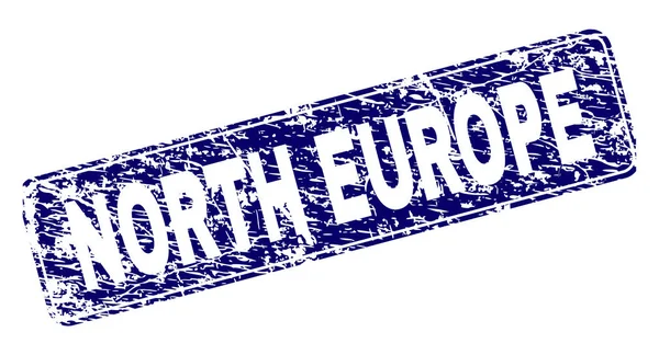 Grunge NORTH EUROPE Carimbo de retângulo arredondado emoldurado — Vetor de Stock