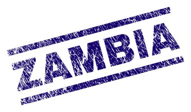 Dokulu Zambiya damga mühür çizik