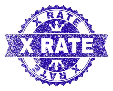 X hızı damga mühür kurdele ile dokulu çizik