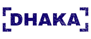 Dokulu Dhaka damga mühür köşeler arasında çizik