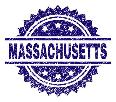 Grunge Massachusetts damga mühür dokulu