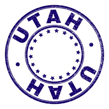 Grunge Utah damga mühür yuvarlak dokulu