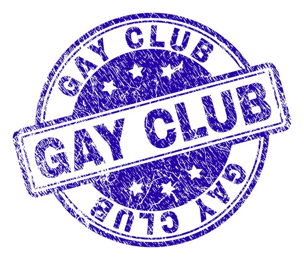 Gekrast getextureerde Gay Club stempel-zegel — Stockvector