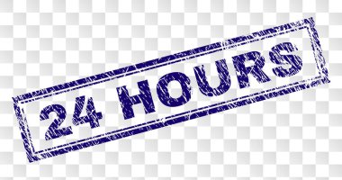 Grunge 24 saat dikdörtgen damga