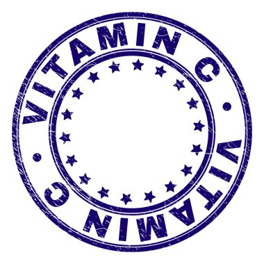 Grunge damga mühür yuvarlak C vitamini dokulu