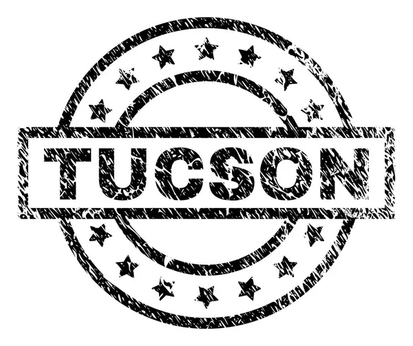 Scratched Textured TUCSON Stamp Seal — Stock Vector