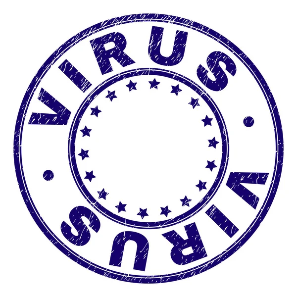 Grunge texturierte Virus runde Stempelsiegel — Stockvektor