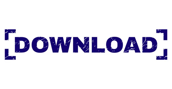 Grunge texturierte Download-Stempel Siegel zwischen den Ecken — Stockvektor