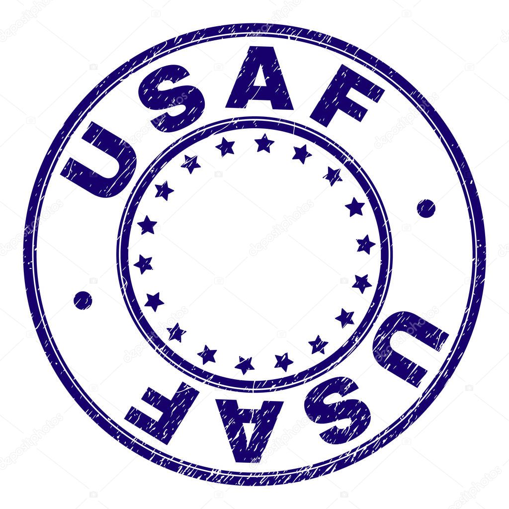 Grunge Textured USAF Round Stamp Seal