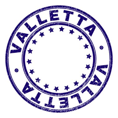 Grunge Valletta damga mühür yuvarlak dokulu