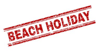 Grunge dokulu plaj tatil damga mühür