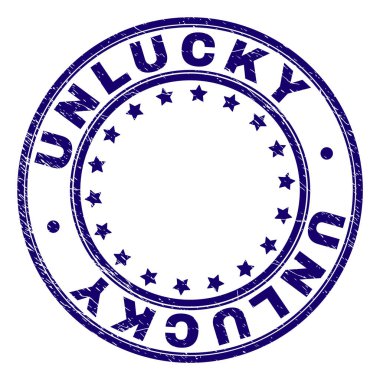 Grunge şanssız yuvarlak damga mühür dokulu