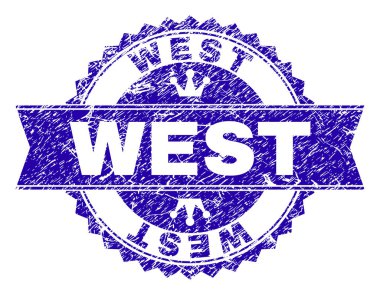 Dokulu Batı damga mühür kurdele ile çizik