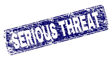 Yuvarlatılmış dikdörtgen damga grunge ciddi tehdit çerçeveli