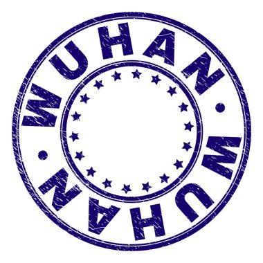 Grunge Wuhan damga mühür yuvarlak dokulu