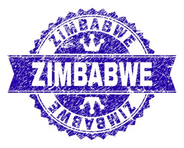 Dokulu Zimbabve damga mühür kurdele ile çizik