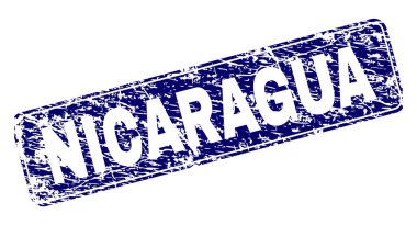 Yuvarlatılmış dikdörtgen damga çizilmiş Nikaragua çerçeveli