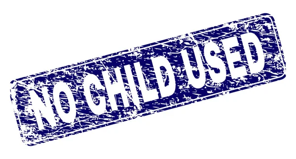 Scratched NO CHILD USED sello de rectángulo enmarcado redondeado — Archivo Imágenes Vectoriales