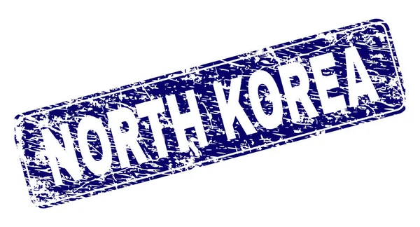 Grunge NORTE COREA Rectángulo Redondeado Enmarcado Sello — Archivo Imágenes Vectoriales