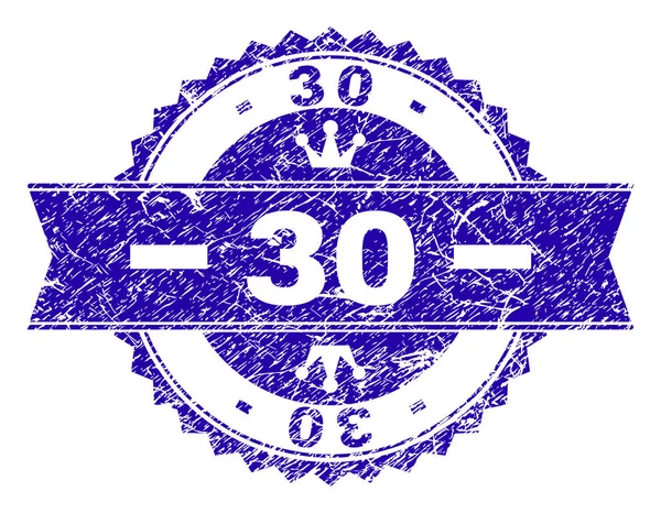 Grunge getextureerde 30 stempel-zegel met lint — Stockvector