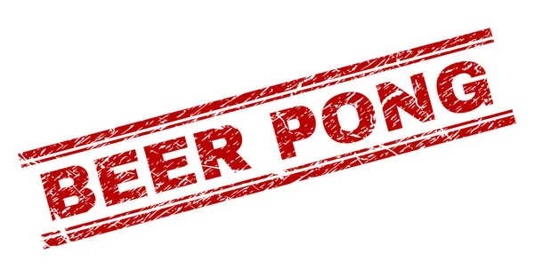 Cerveja texturizada raspada Selo de selo PONG — Vetor de Stock