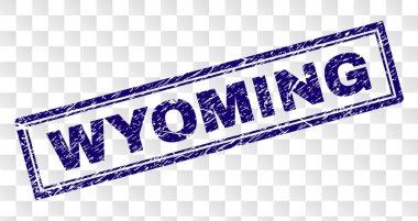 Grunge Wyoming dikdörtgen damgası