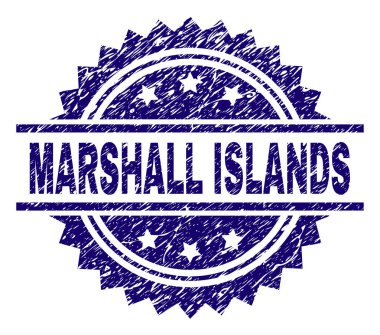 Marshall Adaları damga mühür grunge dokulu