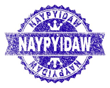 Grunge Naypyidaw damga mühür kurdele ile dokulu