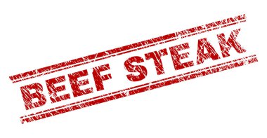 Dokulu sığır eti biftek damga mühür çizik