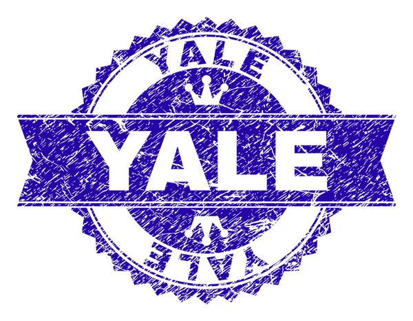 Dokulu Yale damga mühür kurdele ile çizik — Stok Vektör