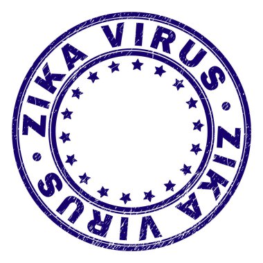 Dokulu Zika virüs damga mühür yuvarlak çizik