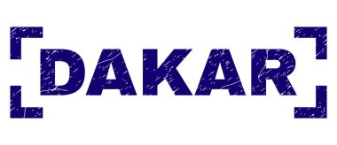 Grunge Dakar damga mühür köşeleri içinde dokulu