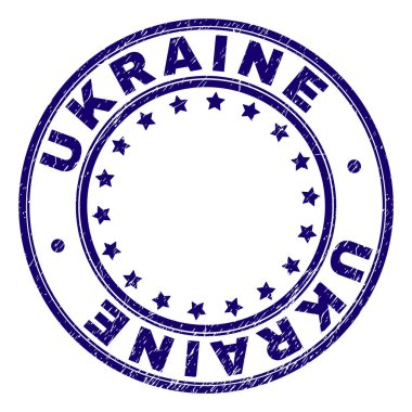 Grunge Ukrayna damga mühür yuvarlak dokulu