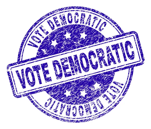 Grunge Textured VOTE DEMOCRATIC Stamp Seal — Stock Vector