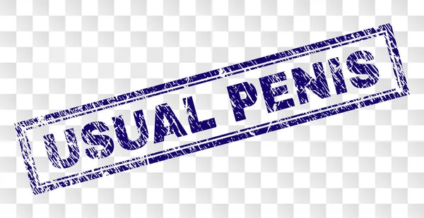 Grunge USUAL PENIS Rectangle Stamp — Stock Vector