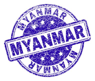 Grunge Myanmar damga mühür dokulu