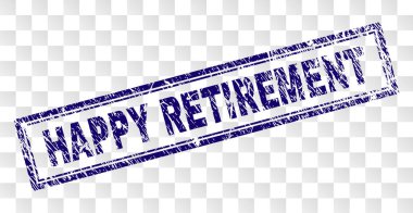 Çizik mutlu emeklilik dikdörtgen damga