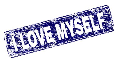 Kendimi seviyorum grunge yuvarlatılmış dikdörtgen damga çerçeveli