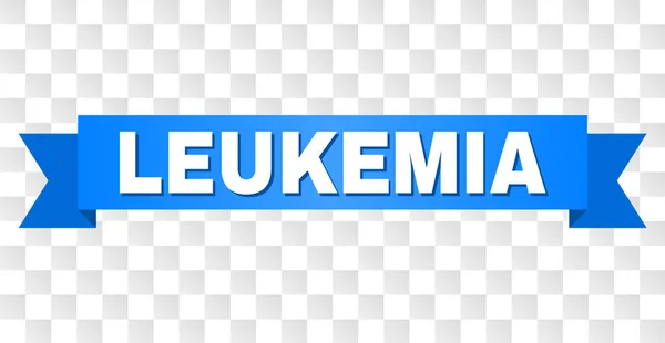 Ruban bleu avec titre LEUKEMIA — Image vectorielle