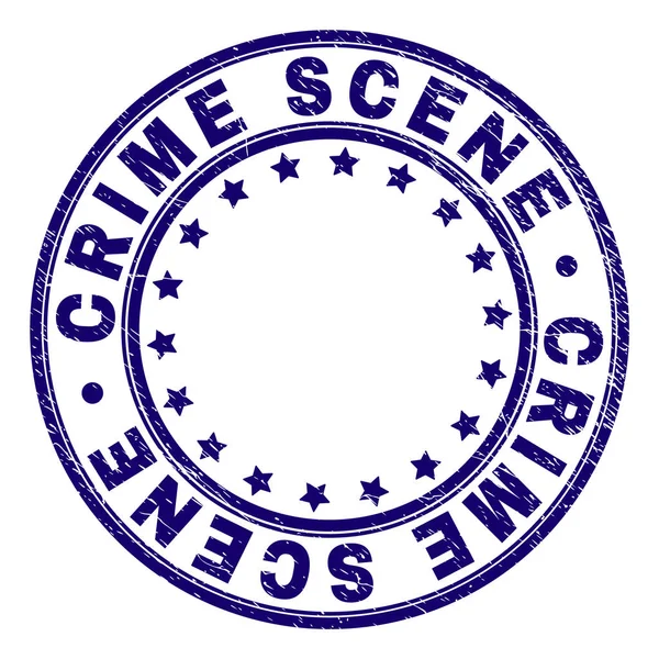 Sello de sello redondo CRIME SCENE con textura rayada — Vector de stock