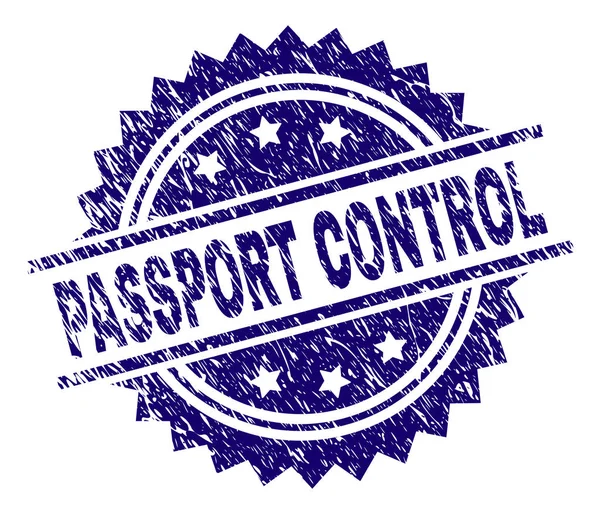 Poškrábaný texturou Passport Control Značkovací destička — Stockový vektor