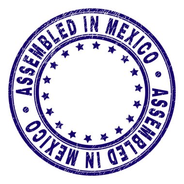 Grunge damga mühür yuvarlak monte içinde Meksika dokulu