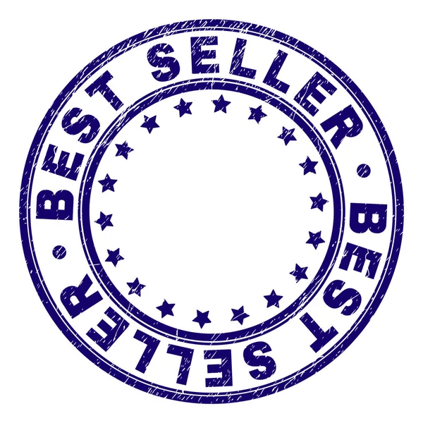 Bélyegző-pecsét körben karcos texturált bestseller — Stock Vector